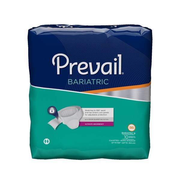 Prevail Specialty Brief, Bariatric B, To 100 Inch Waist Heavy Absorbency, PV-094 - Case of 40
