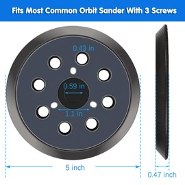 STEBRUAM 5 Inch 2 Pieces Sanding Pad Replacement Pad, 8 Hole Sanding Disc, Random Orbital Sander as Replacement Part Backing Plate Velcro Pad for Makita BO5031, M9204, BO5021, BO5041743081-8 for