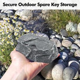 Lunhoo Fake Rock Hidden Storage Key Hider, Waterproof Key Hiders Outside, Rock Key Hider for Garden or Yard