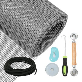 Windows Screen Replacement Kit, 48"x118" Screen Door Mesh Repair Kit Firberglass Mesh Screen for Patio Window Door Screen Replacement, Washable and Durable (Grey, 48“x118” Screen & Tool Set)