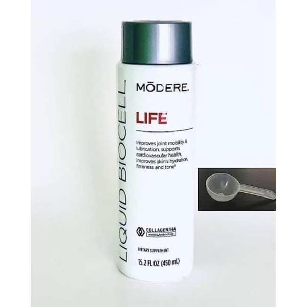 MODERE Natural Liquid Biocell Collagen with Hyaluronic Acid, 1 Tbsp Measuring Spoon Set- 450mL/ 15.2 fl oz