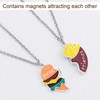 2pcs Best Friendship Necklaces for 2 Girls, Mutual Attract Magnetic