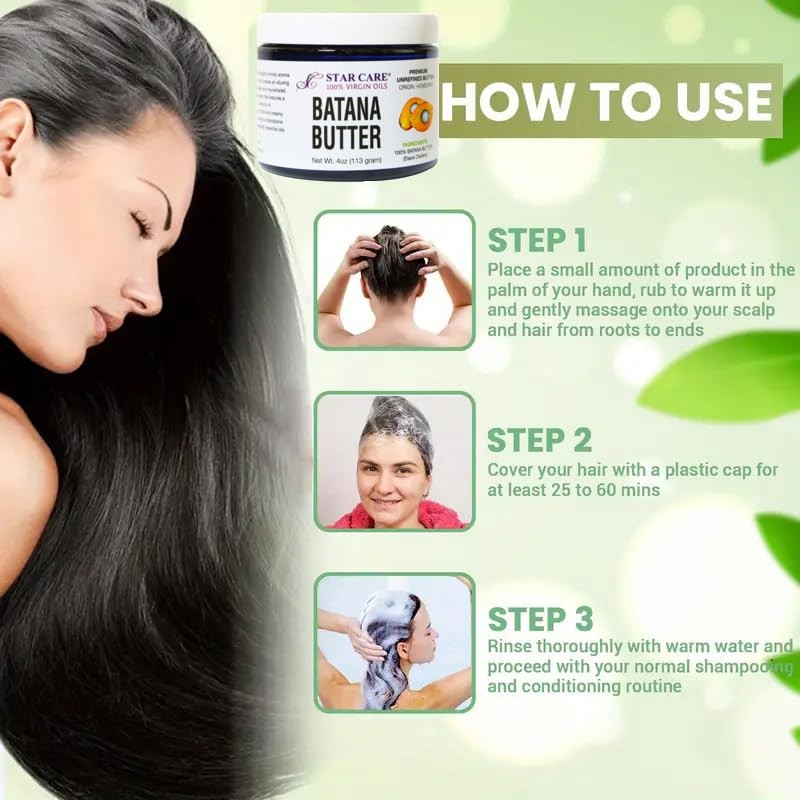 STAR CARE 100% Virgin Batana Butter 4oz/113g Unrefined Pure Hair