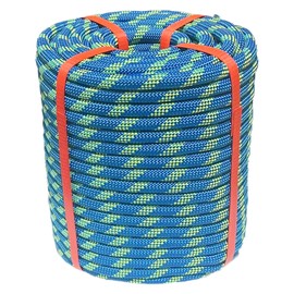 Arborist Rigging Rope 1/2 in x 150 Ft Blue Bull Rope Polyester Braided Arborist Rope 1/2 inch 48 Strands 150 Feet for Various Outdoor Applications Construction Climbing Swing Sailing