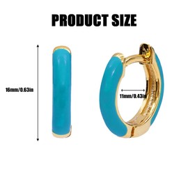 REQAG Small Golden Hoop Earrings for Women, 18 Carat Gold-Plated Lightweight Hypoallergenic Enamel Earrings Gifts for Girls