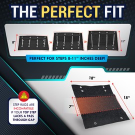 LATCH.IT RV Step Covers 4 Pack | 18-inch Wide Camper Step Covers Fit 8-11" Deep RV Stairs | Camper Step Carpet Covers | RV Step Carpet | Keep Dirt Out and Your RV Cleaner with Our RV Stair Covers!