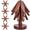 Wooden Tree Trivets Set - 4 Wood Trivet Coasters for