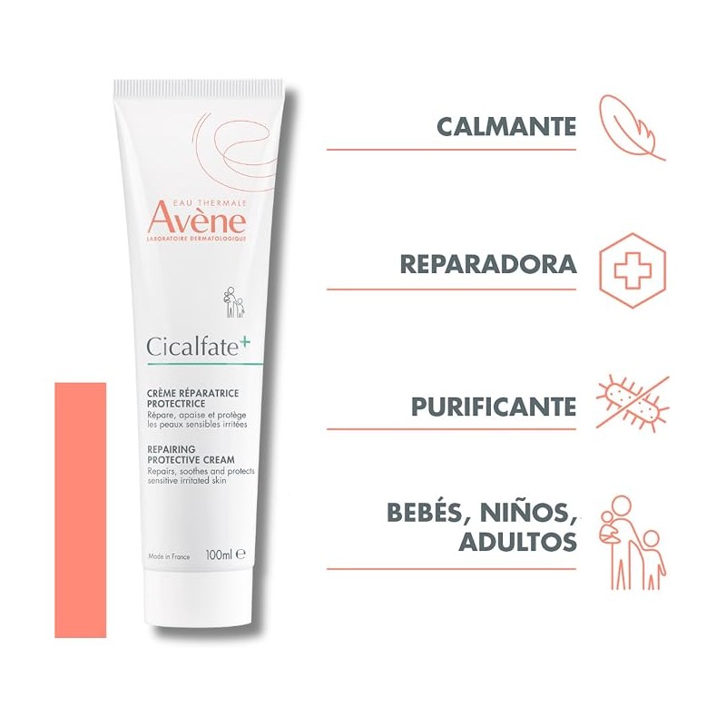Avene Cicalfate+ Crema Hidratante Reparadora Piel Irritada, 100ml