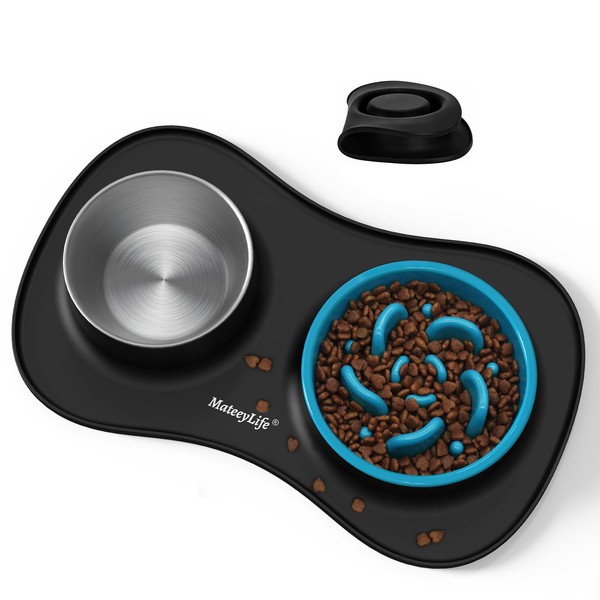 MateeyLife Dog Food Bowl Set 3 in 1, Dog Bowls