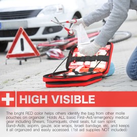 WYNEX Tactical Molle Admin Pouch of Laser Cut Design, Utility Pouches Molle Attachment Medical EMT Organizer with Map Pocket Tool Holder UK Flag Patch Included