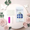Blue Purple Flower Press on Toenails Matte Gradient False Toenails