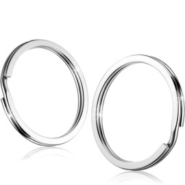 [caak] Stainless Steel Flat Key Ring Holder Double Ring Lightweight Outer Ring 0.6 inch 0.6 inch (15 mm) 0.6 inch (17 mm) 0.8 inch (20 mm) 25 mm 28 mm 30 mm 35 mm Rust Resistant Double Round Ring
