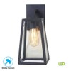 Home Decorators Collection Colonade Collection 1-Light Sand Black Medium Outdoor Wall Mount Sconce with Clear Glass