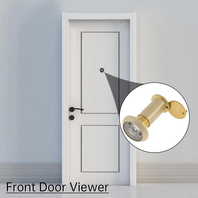 HOJLKLD Door Viewer Peephole,200 Degree Solid Brass Peephole with 16