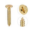 sourcing map Pack of 10 Brass Wood Screws M4 x