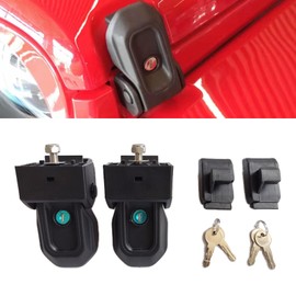 hilopexi Engine Hood lock Suitable for Jeep Wrangler JL JLU 2018 2019 2020 2021 2022 2023 2024 Gladiator JT Anti-Theft Engine Hood locking catch with key Accessories 2 PCS