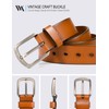 WOLFANT Men's 1.5" Top Full Grain Leather Belt in Gift