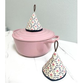 miwaki tk01 WH Triangle Pot Holder, Set of 2, Heat Resistant, Kitchen Mittens, Handles, Pot Lid, Double Handle, Hanging, Storage, Cooking, Cooking, Gloves, Left and Right Handed, Made in Japan, White,