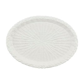 Mud Pie 12 1/2" x 17" Woven Ceramic Platter, White