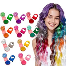 Tinte pelo temporal de 10 Colores, Peine de Tiza Lavable para Teñir Pelo