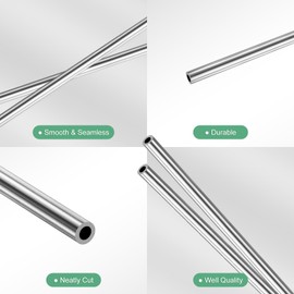 M METERXITY 2-Pack 300mm 304 Stainless Steel Tube, 0.5mm OD 0.1mm Wall Thickness Seamless Stainless Steel Tubing for Construction/Machining/DIY Crafting, Metal Straight Pipe [0.02x0x11.8IN]