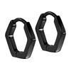 FILANGO 1 Pair Titanium Ear Clicker Hoop Earrings Hexagonal Choice