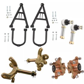 Unbranded 4 Stud Wheel Hub Spindle & Swing Arm A-arms kit & Tie Road for Drift Go Kart ATV