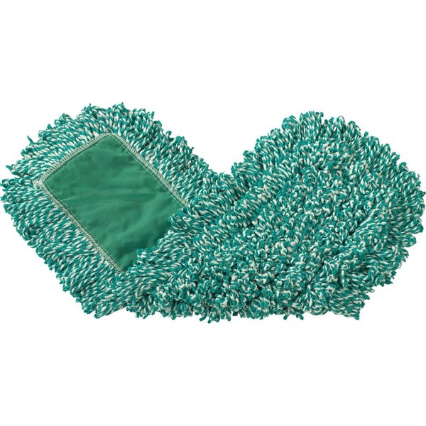 Rubbermaid Commercial Products Looped-End-Dust Mop Head Replacement, Microfiber blend, 24-inch, Green, Heavy Duty Industrial Wet Mop For Floor Cleaning Office/School/Stadium/Lobby/Restaurant