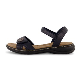 CUSHIONAIRE BLOOM - Sandalias cómodas para mujer con espuma cómoda y anchos, marino, 7 US