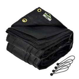 FoundGo 7' x 16' Dump Trailer Tarp [18oz] Heavy Duty Dump Truck Mesh Tarp with Grommets Vinyl Coated Waterproof Truck Cover with Double Pocket incl. 4X Elastic Rope