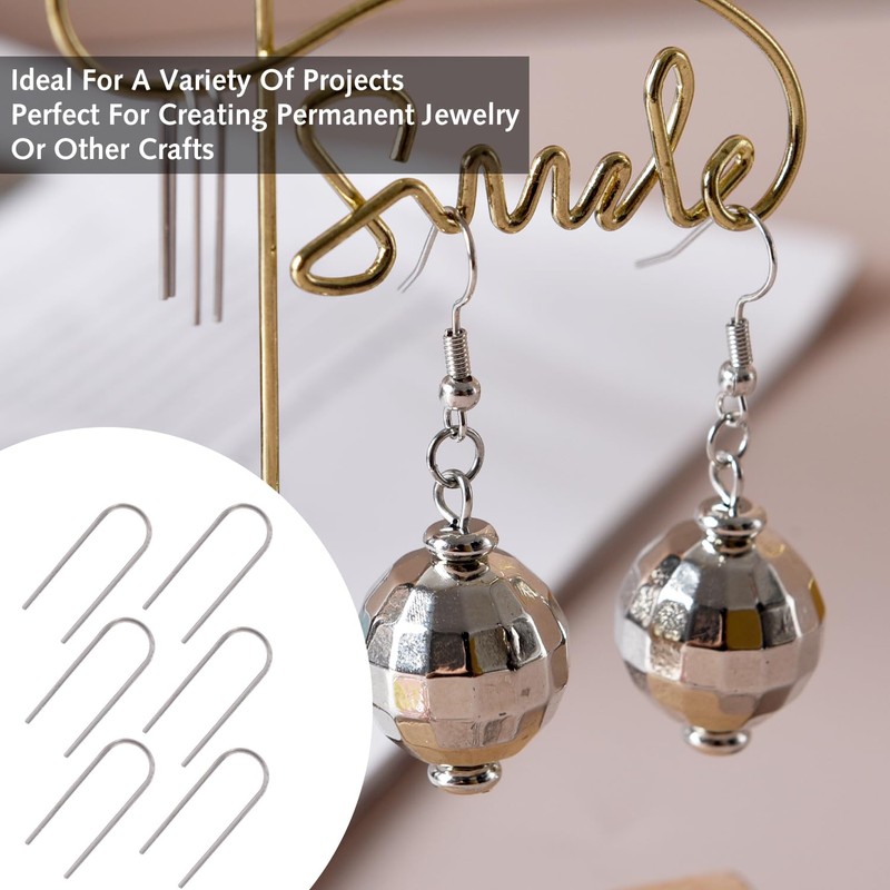 DILUSILK 100Pcs Mini U Hanger Hooks, High Temperature Nichrome Wire