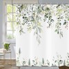 Sage Green Eucalyptus Leaves Shower Curtain, Green and Gold Leaves