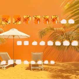 24Pcs Summer Press on Toenails Orange Beach Coconut Tree Design Fake Toe Nails French Tip Acrylic False Toenails Glossy Full Cover Glue on Nails Artificial Stick on Toenails for Women