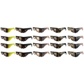 Eclipse/Solar Viewing Glasses - ISO & CE Certified for Safe Solar Viewing- 20pk Assorted- Eye Protection