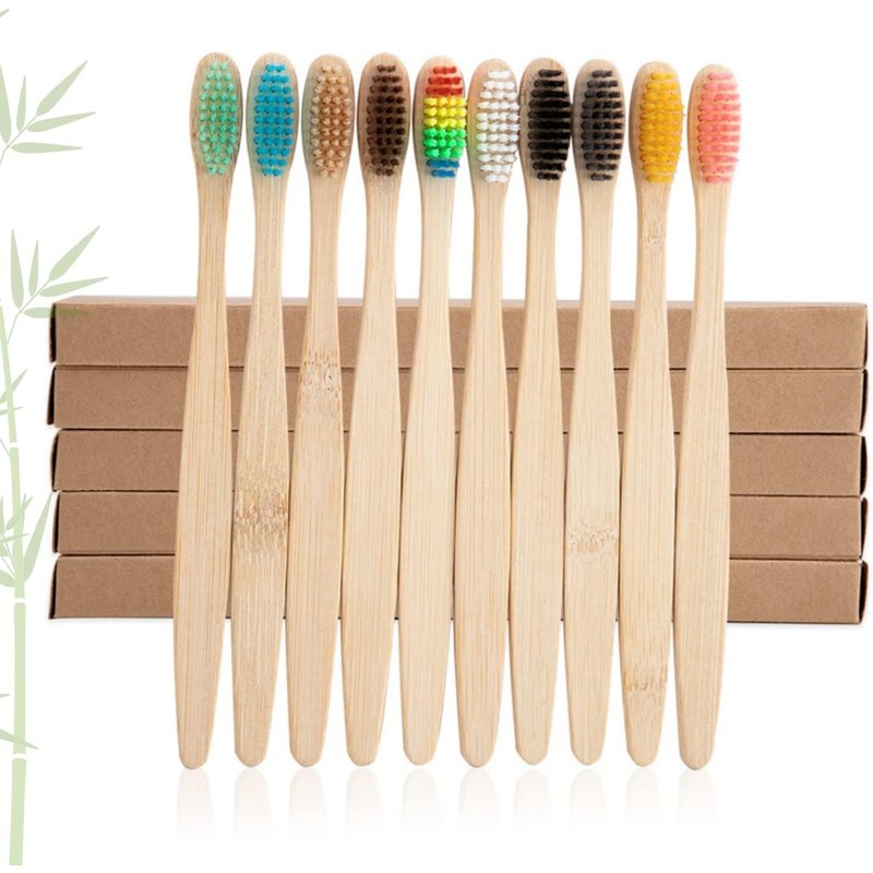 Veraly Cepillos de Dientes de Bambú Biodegradables con Caja 10