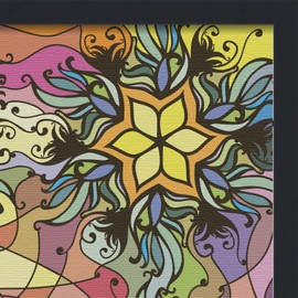 PinPix Decorative pin Cork Bulletin Board Made from Canvas, Psychedelic Bush Pattern Printed at 20x20 Inches and Framed in Satin Black (PinPix-41)