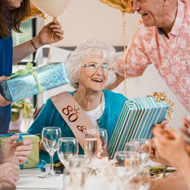 80th Birthday Sash & Rhinestone Tiara Set, 80 Year Old Birthday Gifts for Her Party Decorations for Girls Women (Rose Gold)