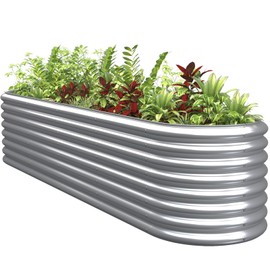 BTDVR 8FT(L)×2FT(W)×2FT(H) Raised Garden Bed Outdoor for Vegetable, 9 in 1 Adjustable Clearance Raised Garden Beds for Flower, Garden Planter Box for Herb, Fruit