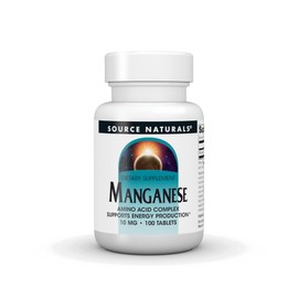 Source Naturals Manganese, Amino Acid Complex - Supports Energy Production* - 10 mg - 100 Tablets