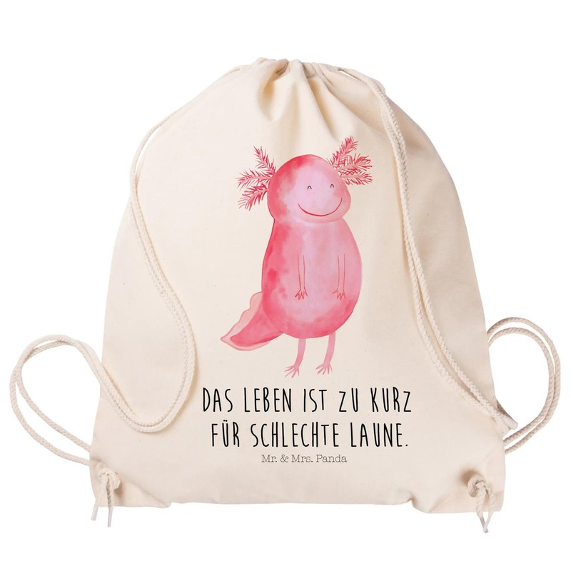 Mr. & Mrs. Panda Axolotl Happy Sports Bag, cream-coloured