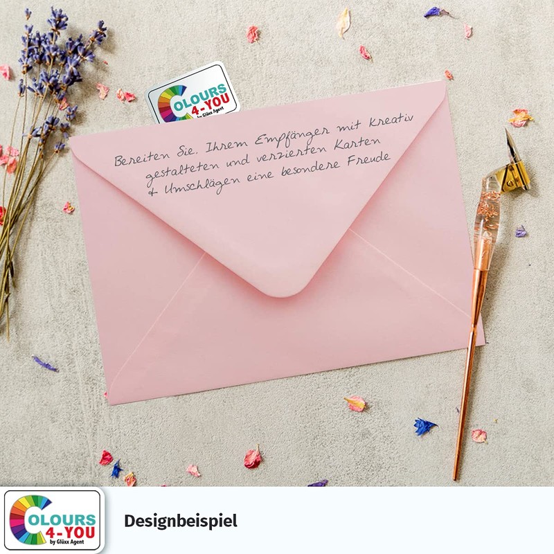 COLOURS-4-YOU Envelopes, DIN C6, Pink, 11.4 x 16.2 cm, 100