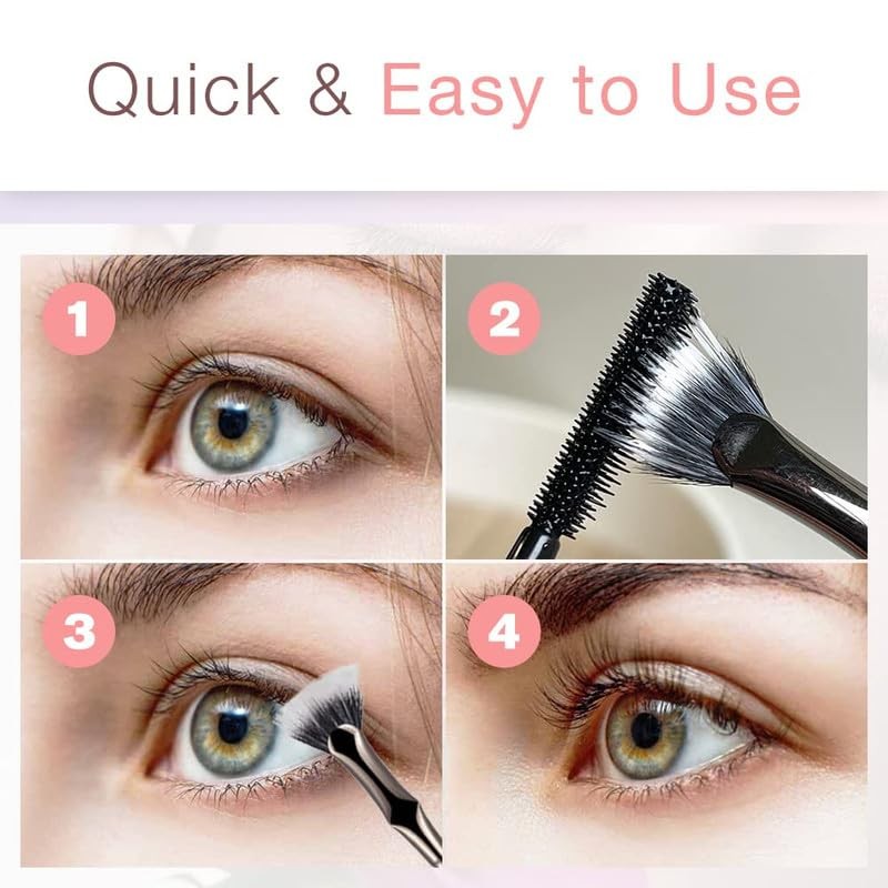 PETUPS Foldable Curled Eyelash Brush,2024 New Mascara Brush Eyelash Comb