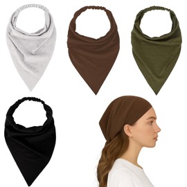 Girihe 4 PCS Hair Bandanas for Women, Elastic Bandana Headband Headscarf for Women Hair Scarf f or Womenn, Headband Scarf f or Womenn Mens Travel Party