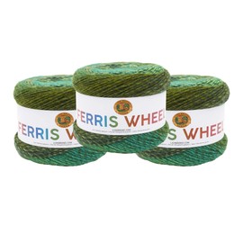 Lion Brand Yarn Ferris Wheel Yarn, Multicolor Yarn for Knitting, Crocheting, and Crafts, 3-Pack, Evergreen