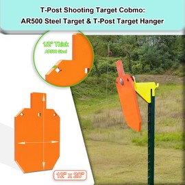BLANCOHABIL 1/2" Thick 12”x20” AR500 Steel Targets for Shooting and T Post Target Hanger, Suitable for Shooting Training in Outdoor Backyards or Shooting Ranges