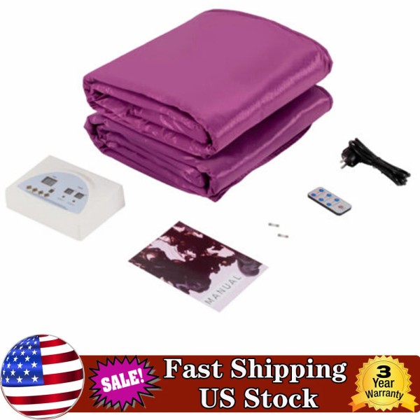 2 Zone Far Infrared Sauna Blanket Digital Controller Slimming Detox