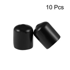 TA-VIGOR 10Pcs Rubber End Caps, 16mm ID Round Flexible Screw End Caps Thread Protectors, Black Vinyl Bolt Covers Rubber Covers for Screws, Tubes, Cables, Wires, etc