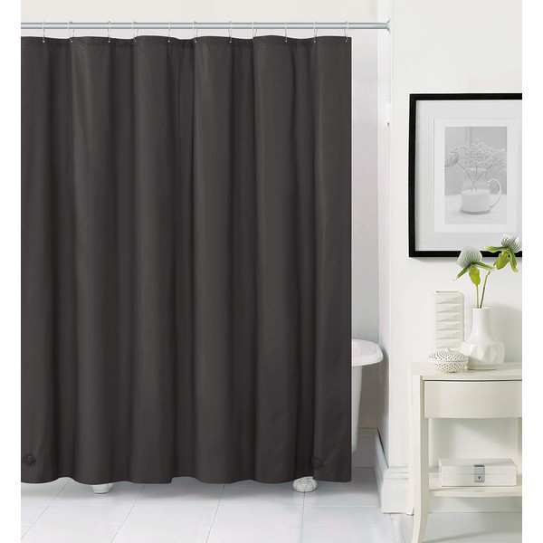 GoodGram Hotel Heavy Premium PEVA Shower Curtain Liner with Rust Proof Metal Grommets - Assorted Colors (Black)