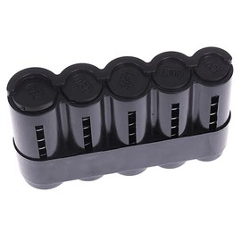 Black Plastic Compact 5 Coin Sorter Holder for Waiters, Taxis, Buses, Amusement Park Vendors, Street Vendors