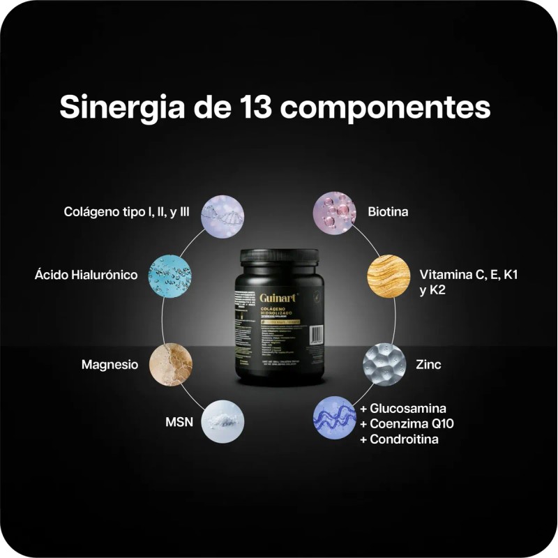 Colágeno Hidrolizado Guinart 500g Vitaminas Minerales Frutos Rojos